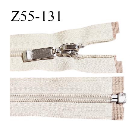 Fermeture zip 55 cm séparable couleur zip glissière couleur beige rosé largeur 6.5 mm longueur 55 cm largeur 32 mm