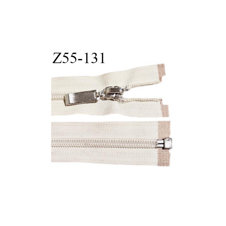 Fermeture zip 55 cm séparable couleur zip glissière couleur beige rosé largeur 6.5 mm longueur 55 cm largeur 32 mm