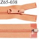 Fermeture zip 65 cm haut de gamme couleur orange largeur 3.2 cm glissière nylon séparable longueur 65 cm largeur 6.5 mm