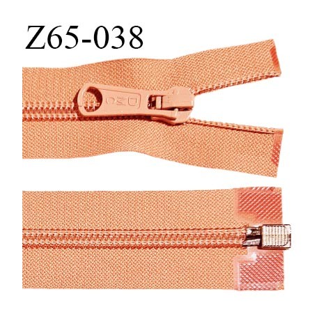 Fermeture zip 65 cm haut de gamme couleur orange largeur 3.2 cm glissière nylon séparable longueur 65 cm largeur 6.5 mm