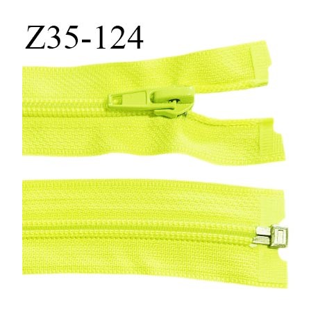 Fermeture zip 35 cm séparable couleur jaune fluo largeur 3.2 cm zip nylon 35 cm largeur 7 mm prix au mètre