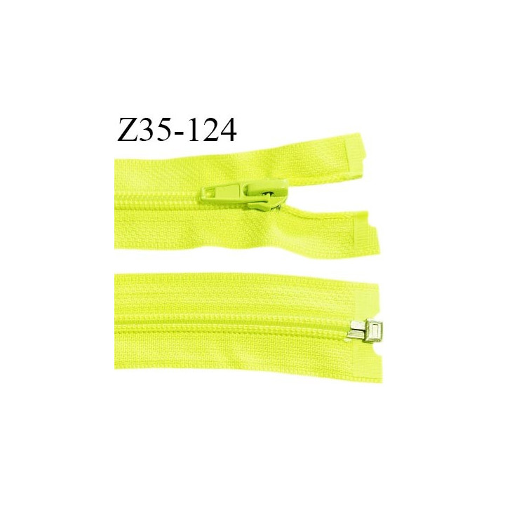 Fermeture zip 35 cm séparable couleur jaune fluo largeur 3.2 cm zip nylon 35 cm largeur 7 mm prix au mètre