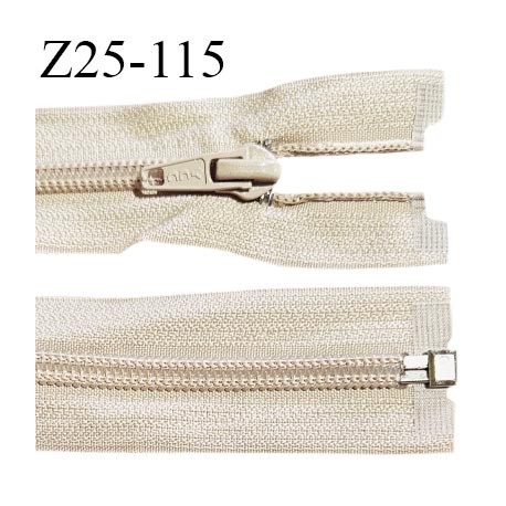 Fermeture zip 25 cm séparable couleur beige largeur 3.2 cm zip glissière nylon largeur 6.5 mm longueur 25 cm prix à l'unité