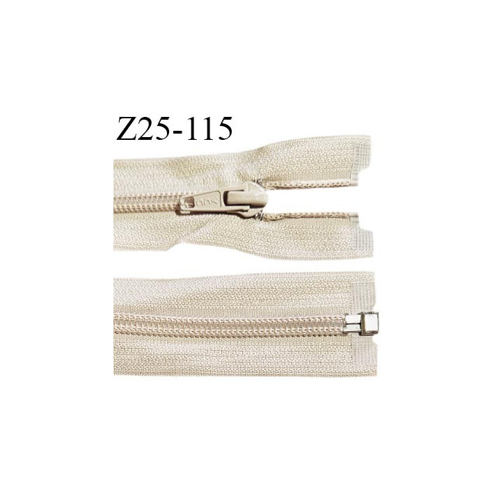 Fermeture zip 25 cm séparable couleur beige largeur 3.2 cm zip glissière nylon largeur 6.5 mm longueur 25 cm prix à l'unité