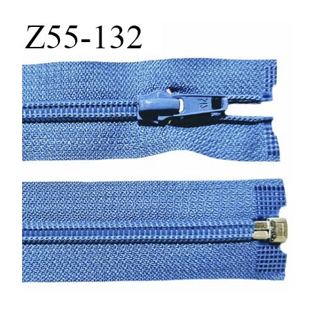 Fermeture zip 55 cm séparable couleur bleu zip glissière largeur 6.5 mm longueur 55 cm largeur 32 mm prix à l'unité