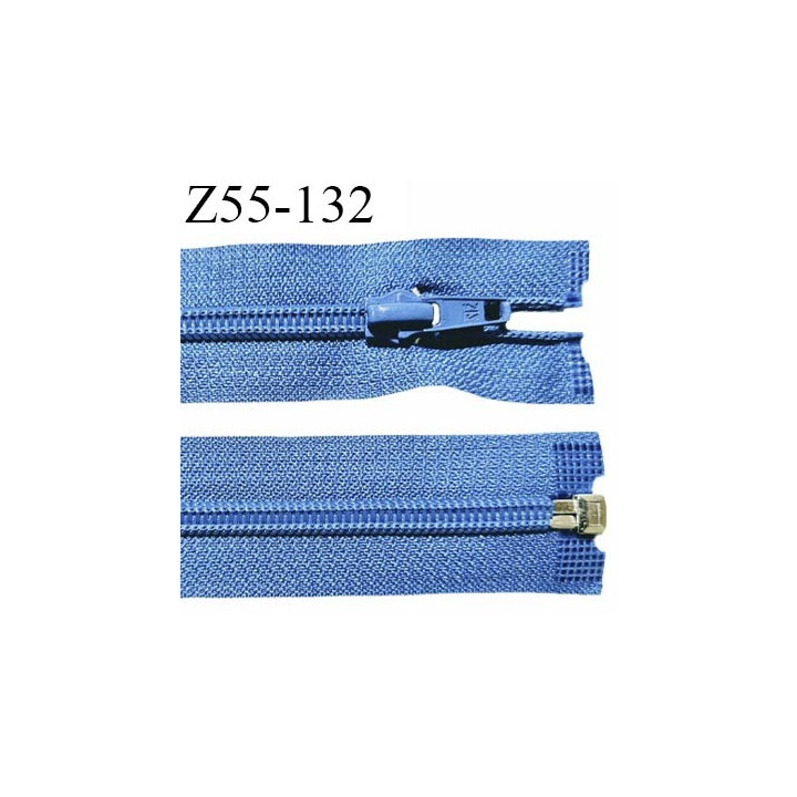 Fermeture zip 55 cm séparable couleur bleu zip glissière largeur 6.5 mm longueur 55 cm largeur 32 mm prix à l'unité