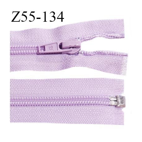 Fermeture zip 55 cm séparable couleur mauve zip glissière largeur 6.5 mm longueur 55 cm largeur 32 mm prix à l'unité