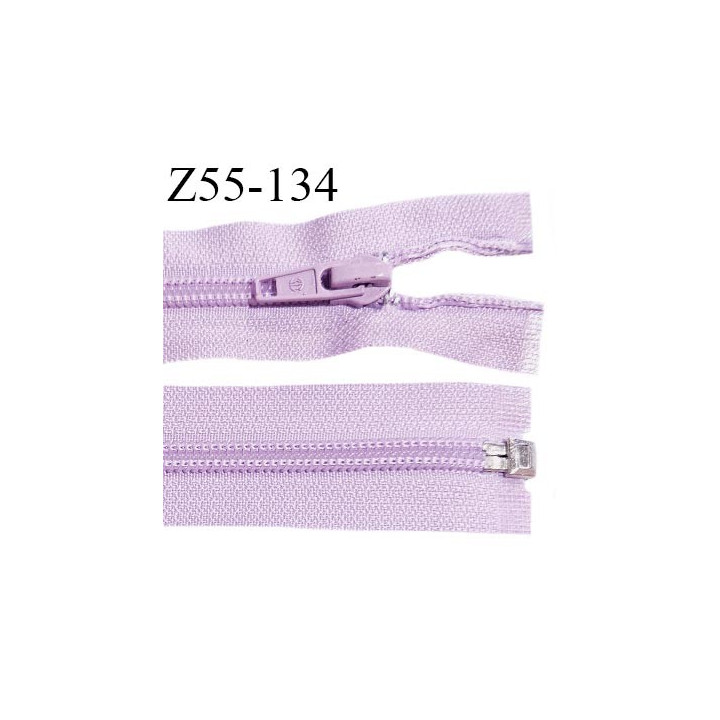 Fermeture zip 55 cm séparable couleur mauve zip glissière largeur 6.5 mm longueur 55 cm largeur 32 mm prix à l'unité