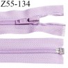 Fermeture zip 55 cm séparable couleur mauve zip glissière largeur 6.5 mm longueur 55 cm largeur 32 mm prix à l'unité