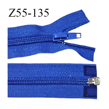 Fermeture zip 55 cm séparable couleur bleu zip glissière largeur 6.5 mm longueur 55 cm largeur 32 mm prix à l'unité