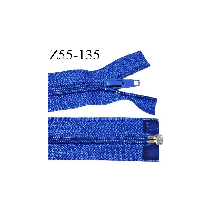 Fermeture zip 55 cm séparable couleur bleu zip glissière largeur 6.5 mm longueur 55 cm largeur 32 mm prix à l'unité