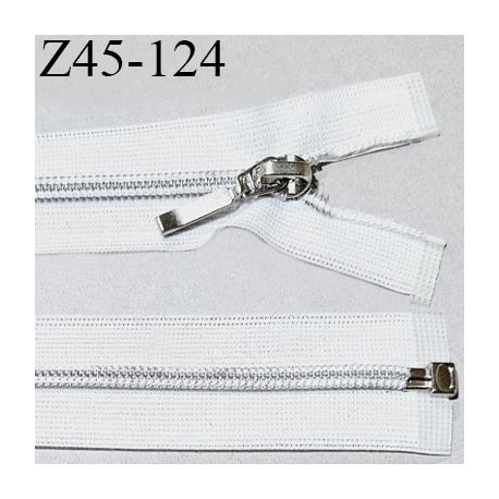 Fermeture zip 45 cm couleur blanc longueur 45 cm largeur 2.7 cm séparable glissière métal largeur 5 mm prix à l'unité