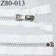 Fermeture zip 80 cm séparable haut de gamme couleur blanc largeur 3.2 cm glissière séparable longueur 80 cm