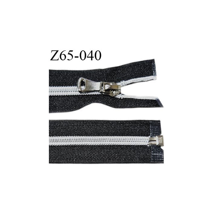 Fermeture zip 65 cm séparable haut de gamme couleur noir largeur 3.2 cm glissière séparable longueur 65 cm largeur 6.5 mm