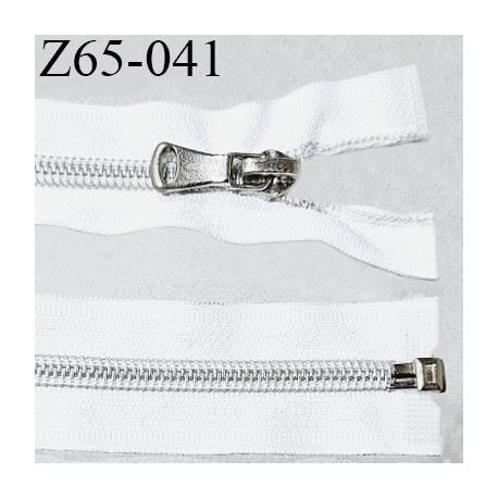 Fermeture zip 65 cm séparable haut de gamme couleur blanc largeur 3.2 cm glissière séparable longueur 65 cm