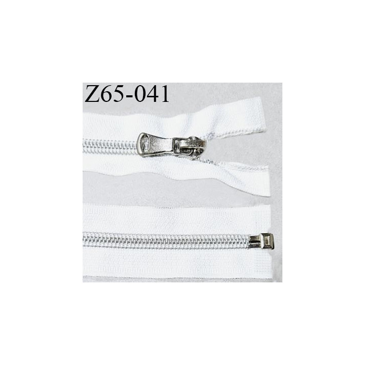 Fermeture zip 65 cm séparable haut de gamme couleur blanc largeur 3.2 cm glissière séparable longueur 65 cm
