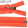 Fermeture zip 45 cm séparable couleur orange fluo largeur 32 mm zip glissière nylon largeur 6.5 mm longueur 45 cm prix à l'unité