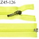 Fermeture zip 45 cm séparable couleur jaune fluo largeur 32 mm zip glissière nylon largeur 6.5 mm longueur 45 cm prix à l'unité