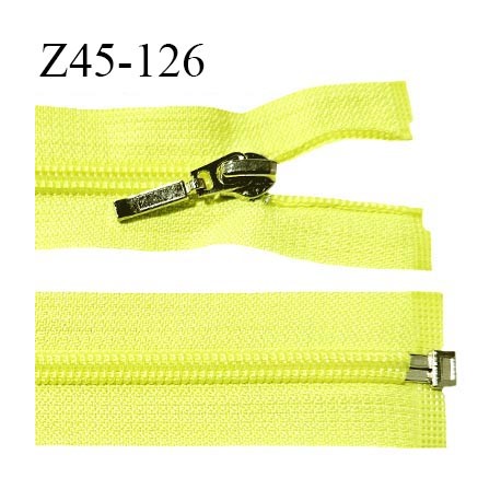 Fermeture zip 45 cm séparable couleur jaune fluo largeur 32 mm zip glissière nylon largeur 6.5 mm longueur 45 cm prix à l'unité