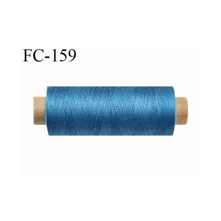 bobine de fil polyester n° 100 couleur bleu longueur de la bobine 500 mètres fabriqué en France