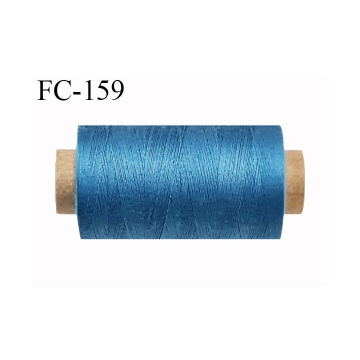 Bobine de fil 1000 m polyester n° 100 couleur bleu longueur de la bobine 1000 mètres bobiné en France
