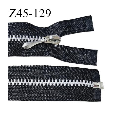 Fermeture 45 cm séparable couleur noir glissière métal zip glissière couleur argent largeur 5 mm longueur 45 cm largeur 27 mm