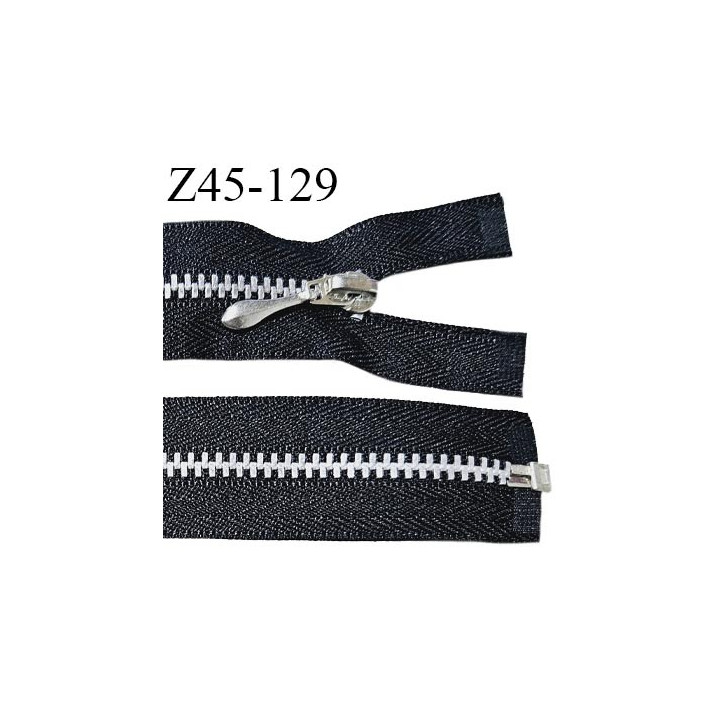 Fermeture 45 cm séparable couleur noir glissière métal zip glissière couleur argent largeur 5 mm longueur 45 cm largeur 27 mm