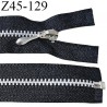 Fermeture 45 cm séparable couleur noir glissière métal zip glissière couleur argent largeur 5 mm longueur 45 cm largeur 27 mm