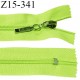 Fermeture zip 15 cm non séparable couleur vert fluo largeur 27 mm zip glissière nylon largeur 5 mm longueur 15 cm prix à l'unité