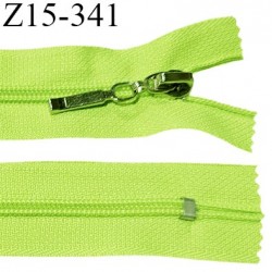 Fermeture zip 15 cm non séparable couleur vert fluo largeur 27 mm zip glissière nylon largeur 5 mm longueur 15 cm prix à l'unité