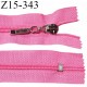 Fermeture zip 15 cm non séparable couleur rose fluo largeur 27 mm zip glissière nylon largeur 5 mm longueur 15 cm prix à l'unité