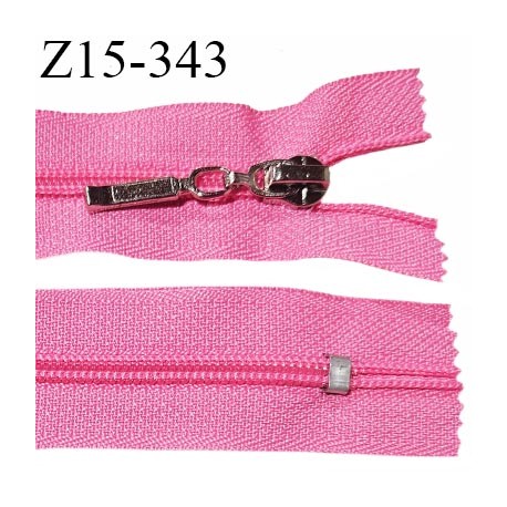 Fermeture zip 15 cm non séparable couleur rose fluo largeur 27 mm zip glissière nylon largeur 5 mm longueur 15 cm prix à l'unité