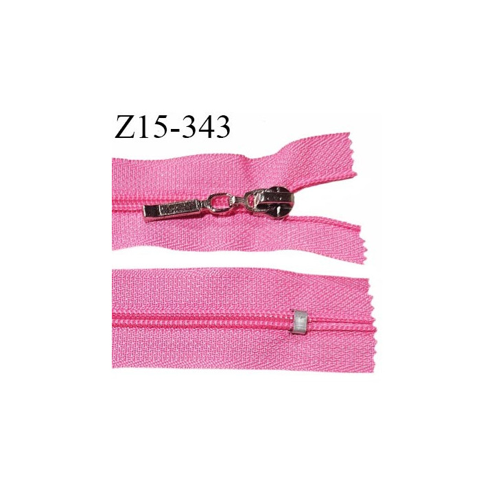 Fermeture zip 15 cm non séparable couleur rose fluo largeur 27 mm zip glissière nylon largeur 5 mm longueur 15 cm prix à l'unité