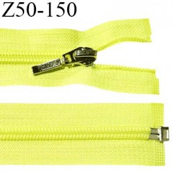 Fermeture zip 50 cm séparable couleur jaune fluo largeur 32 mm zip glissière nylon largeur 6.5 mm longueur 50 cm prix à l'unité