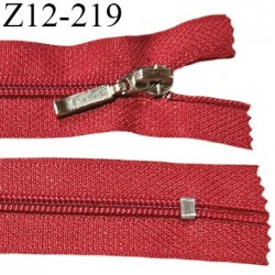 Fermeture zip 12 cm non séparable couleur rouge longueur 12 cm largeur 2.7 cm glissière nylon curseur métal