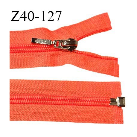 Fermeture zip 40 cm séparable couleur orange fluo largeur 32 mm zip glissière nylon largeur 6.5 mm longueur 40 cm prix à l'unité