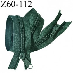 Fermeture zip 60 cm couleur vert double curseur longueur 60 cm largeur 3.2 cm zip moulée largeur 7 mm prix à l'unité