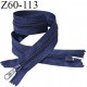 Fermeture zip 60 cm couleur bleu double curseur longueur 60 cm largeur 3.2 cm zip moulée largeur 7 mm prix à l'unité