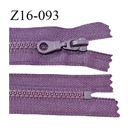 Fermeture zip moulée 16 cm non séparable couleur violet largeur 3.2 cm zip nylon 16 cm largeur 6 mm prix au mètre