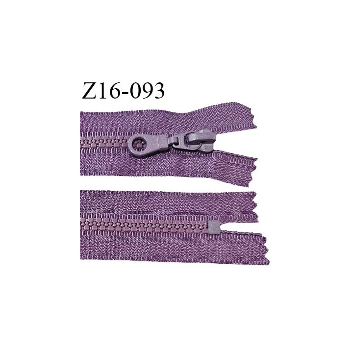 Fermeture zip moulée 16 cm non séparable couleur violet largeur 3.2 cm zip nylon 16 cm largeur 6 mm prix au mètre