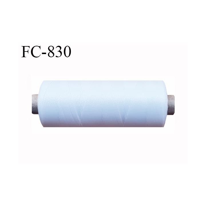 Bobine de 500 m fil mousse polyamide n° 120 couleur blanc longueur de 500 mètres bobiné en France