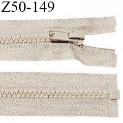 Fermeture zip 50 cm moulée séparable haut de gamme couleur beige largeur 2.7 cm zip nylon longueur 50 cm largeur 5 mm