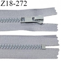 Fermeture zip moulée 18 cm non séparable couleur gris largeur 3.2 cm zip nylon 18 cm largeur 5.5 mm prix au mètre