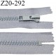 Fermeture zip moulée 19 cm non séparable couleur gris largeur 3.2 cm zip nylon 19 cm largeur 5.5 mm prix au mètre