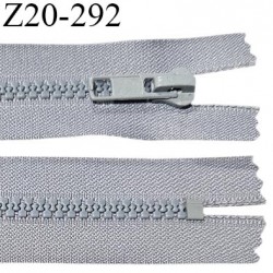 Fermeture zip moulée 19 cm non séparable couleur gris largeur 3.2 cm zip nylon 19 cm largeur 5.5 mm prix au mètre