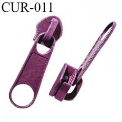 Curseur en métal 6 mm couleur violet pour glissière de 6 mm prix à la pièce