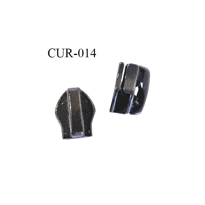 Curseur en métal couleur marron pour glissière de 6 mm sans tirette prix à la pièce