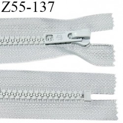 Fermeture zip moulée 55 cm couleur gris clair longueur 55 cm largeur 3.2 cm zip moulée largeur 6 mm prix à l'unité