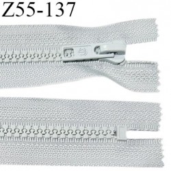 Fermeture zip moulée 55 cm non séparable couleur gris clair longueur 55 cm largeur 3.2 cm zip moulée largeur 6 mm prix à l'unité