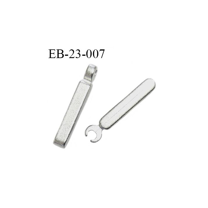 Tirette métal couleur argent hauteur 23 mm épaisseur 3.5 mm prix à la pièce